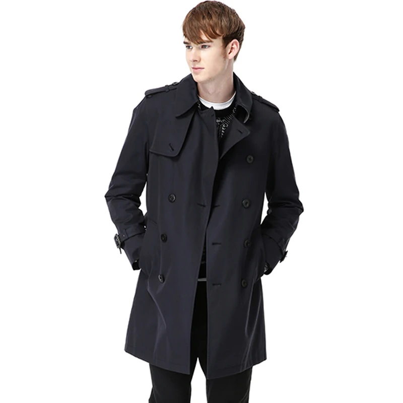 

Men's Trench Coat 2021 New Arrival Business European Style Slim Fit High Quality Wind Coat Autumn Popular Men Windbreaker Jacket