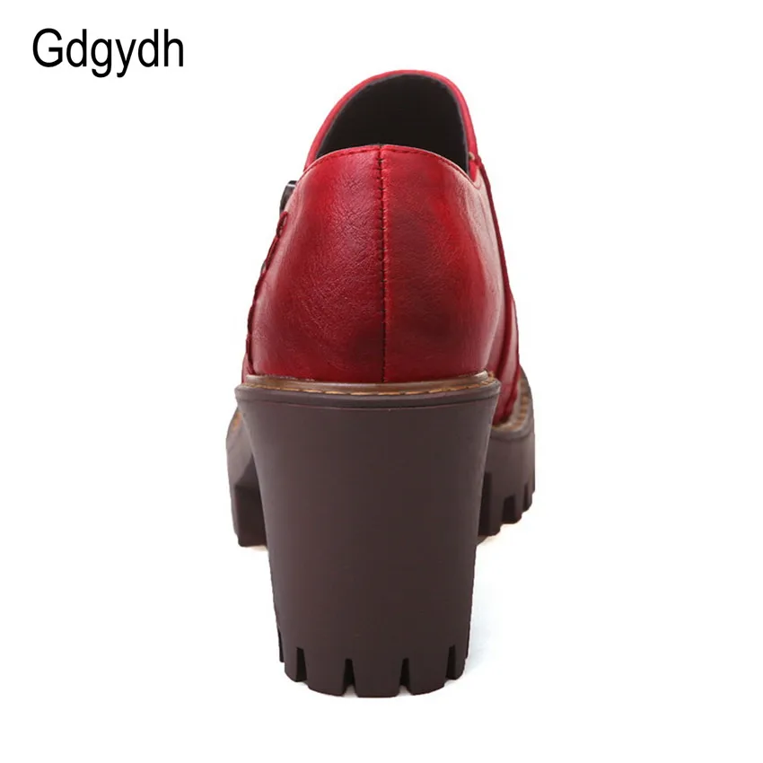 Gdgydh/2019 г. Демисезонная женская обувь женские туфли лодочки на толстом каблуке