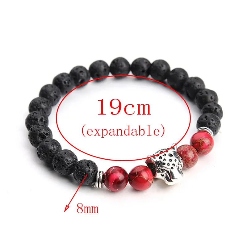 Браслет с головой леопарда тибетского Будды женский браслет натуральным черным