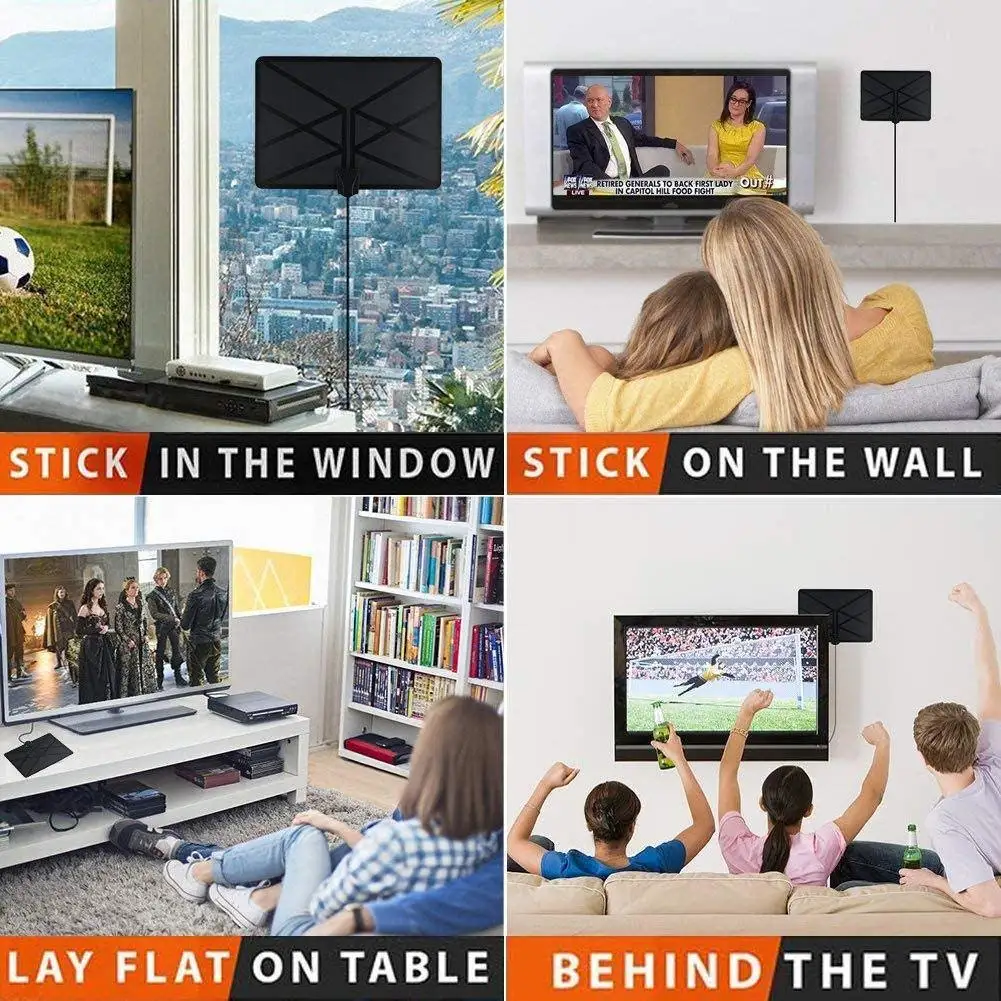ТВ-антенна для помещений усиленная цифровая HD 4K DVB-T Freeview TV местных каналов