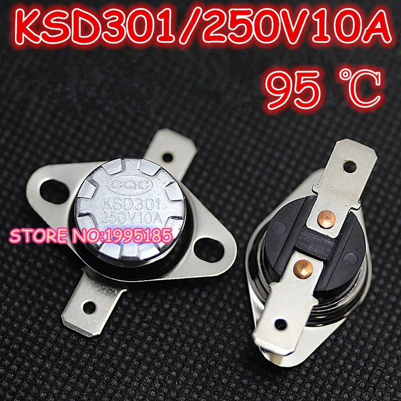Термостат с контролем температуры KSD301 10 шт./лот 95 градусов по Цельсию C нормальное