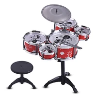 children kids jazz drum set kit musical educational instrument toy 5 drums 1 cymbal with small stool drum sticks for kids