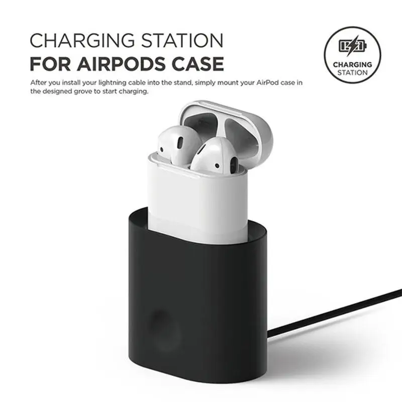Зарядное устройство станция для гарнитура для AirPods наушники зарядная док-станция мягкий силиконовый настольная Зарядка держатель-стойка для AirPods r15