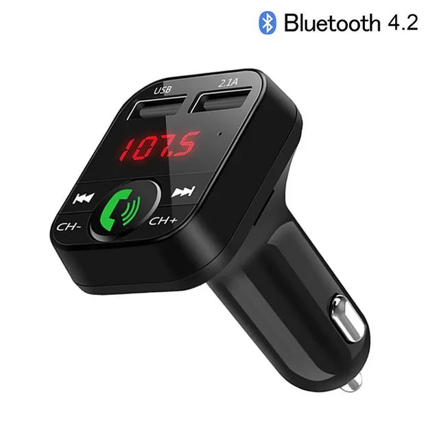 Bluetooth 4.2 Rovtop Bluetooth 5,0 автомобильный комплект беспроводной fm-передатчик громкой связи 3.1A Быстрая зарядка двойной USB зарядное устройство lcd TF карта Автомобильный MP3-плеер - Тип штекера: Bluetooth 4.2