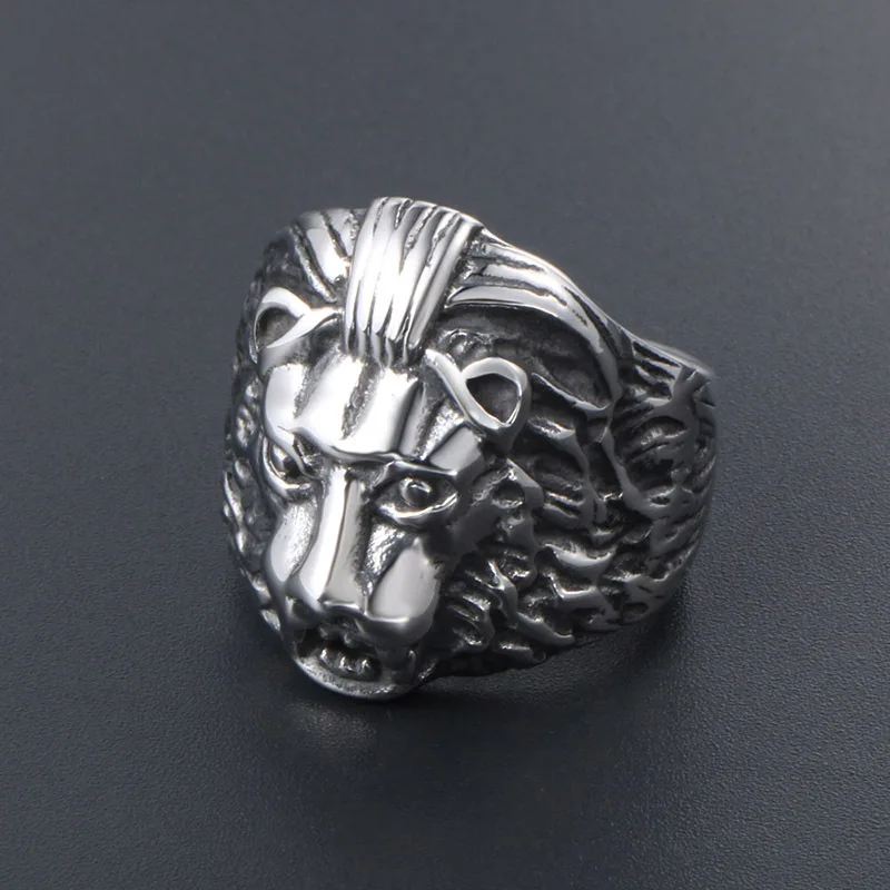 Stainless Steel Lion Rings For Men Punk Rock Jewelry Non-Mainstream Cool Men's Ring Party Gift | Украшения и аксессуары