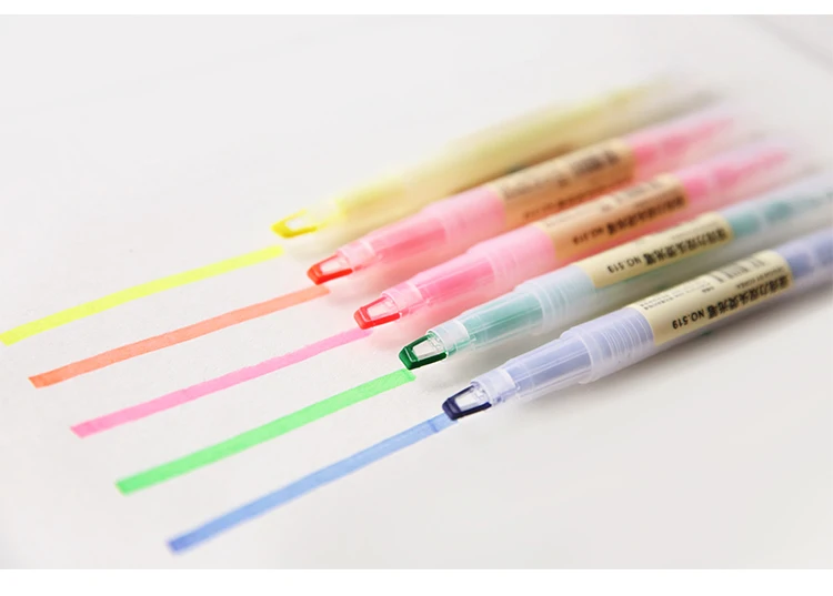 Dual Head Writing 2 in 1 Highlighter Pen Japanese Stationery Cute Office School Supplies