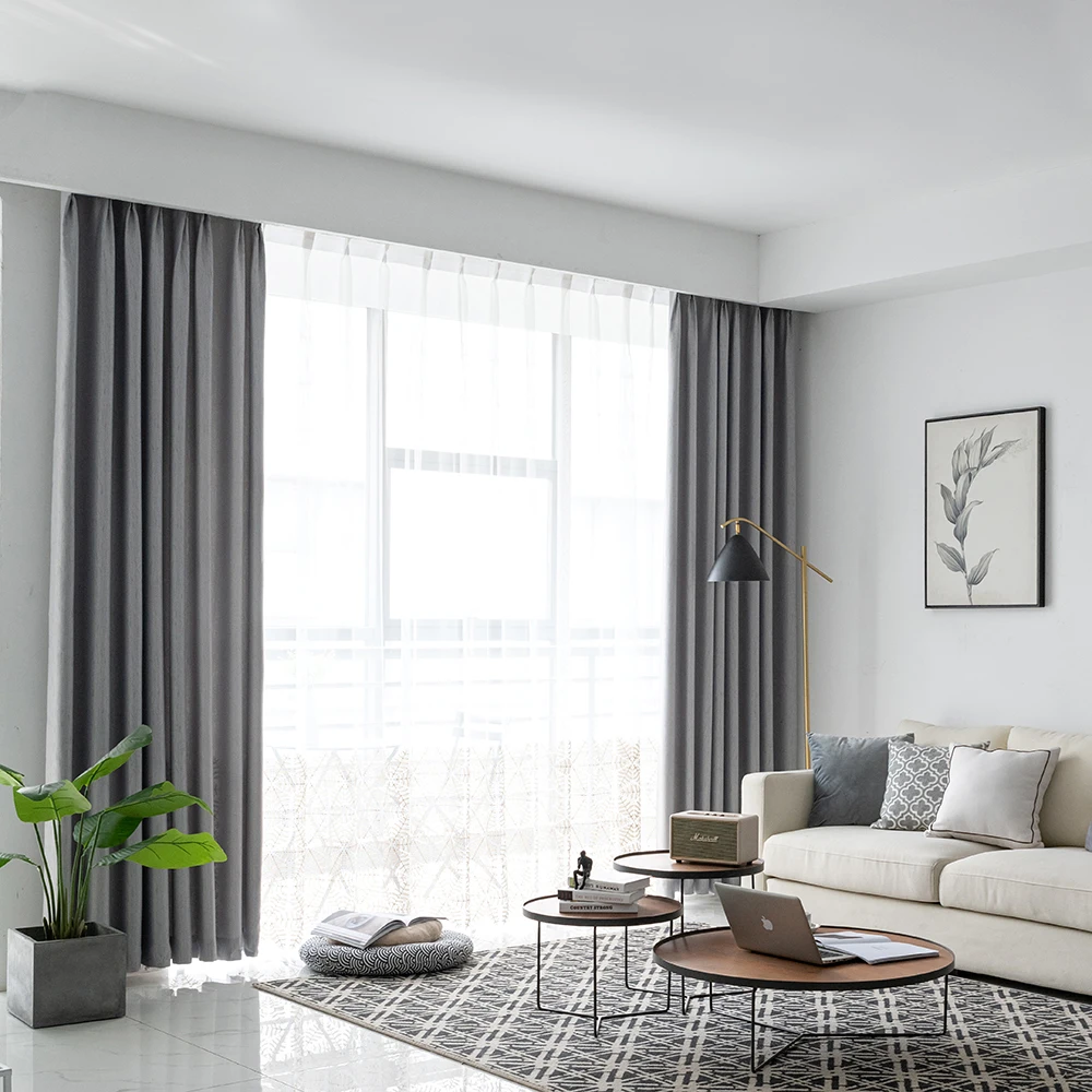 DSinterior 80%-90% затемнение плотные шторы блэкаут однотонные затемненные шторы для окна гостиной спальни под заказ