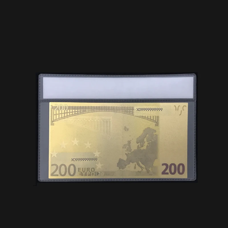 Сувенирная продукция для Цвет Банкноты евро 200 в центре сообщений течение 24k Gold