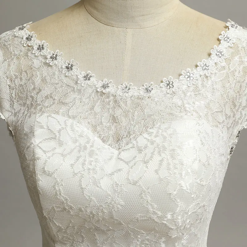 Elegant Cheap Crystal Bridal Dresses Fashion Short Bride Gowns Plus Size Vestido De Noiva ball wedding dresses with sleeve