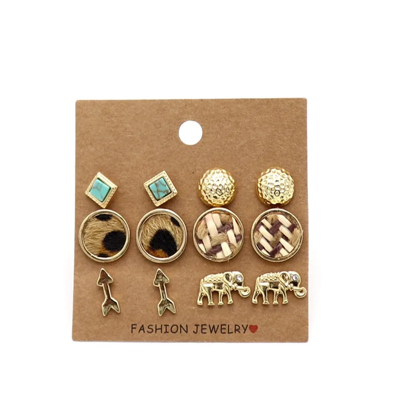 ENZE модный новый набор из крафт бумаги соломы изысканной леопардовой бархатной