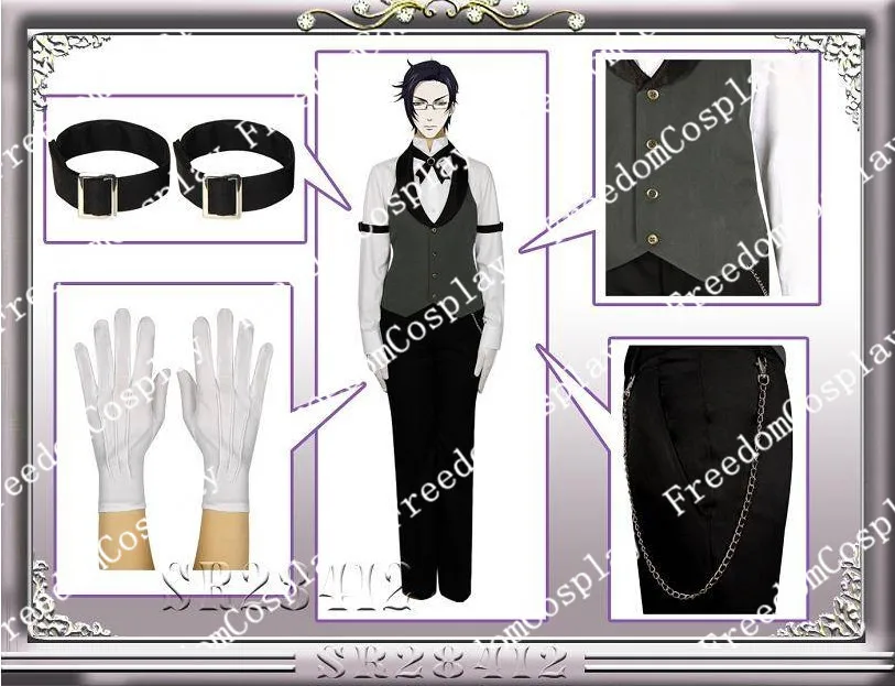 Костюм черного Батлера курошицзи Клода фоуста костюм для косплея|costume moustache|costume