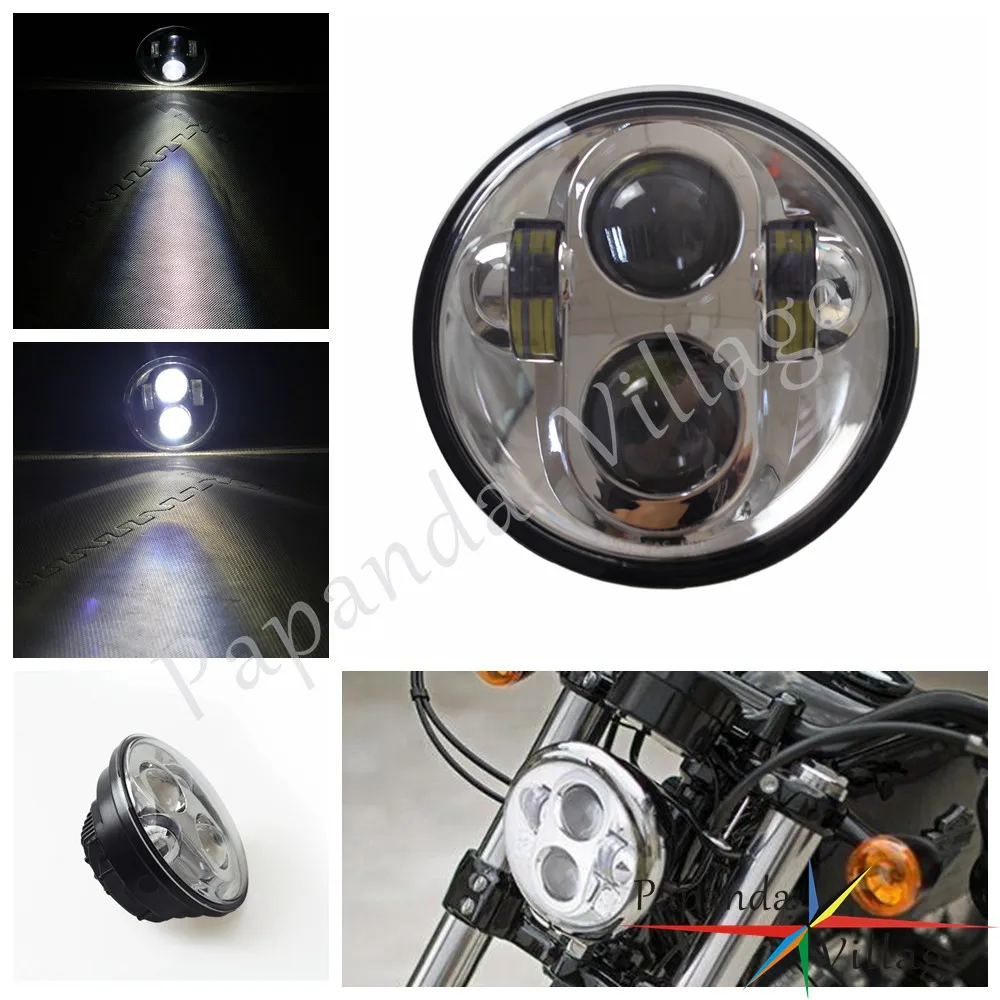 Светодиодная передняя фара для мотоцикла 5 3/4 дюйма Harley Sportster Dyna Softail FXST FXSTC| |