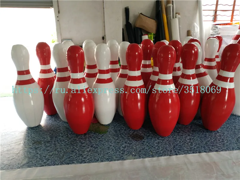 Sell 1.5m tall, red and white inflatable bowling balls, large PVC inflatable bowling balls for outdoor ski impact games