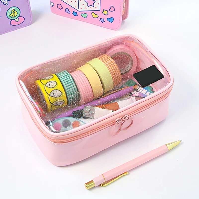 Women Travel Handbag Purse Liner Teenage Cosmetic Bag Transparent Organizer Insert Bag Lady Makeup Cosmetic Bag Capacity Tote