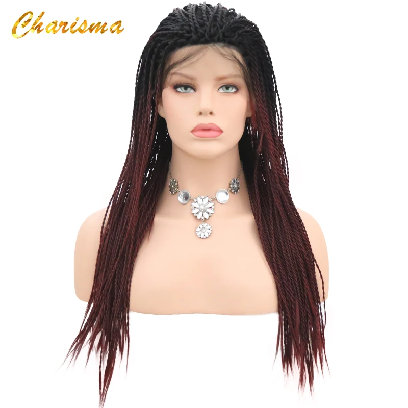 Парик Charisma 2X с плетеными косами цвет Омбре синтетические кружевные передние