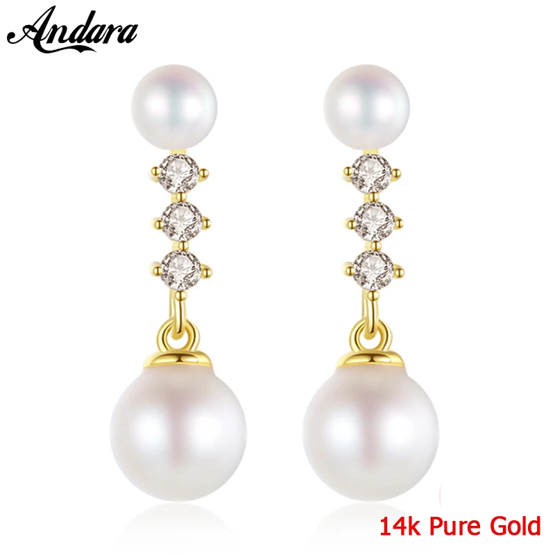 

Фирменная Новинка 100% 14 K Gold изысканные серьги-гвоздики ясно круглые, с цирконом Для женщин серьги для свадьбы Fine Jewelry