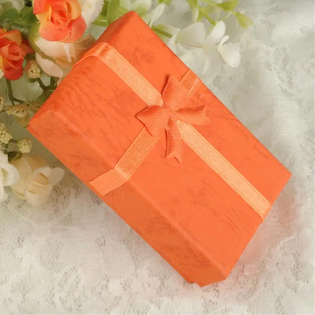 8x5x2.5cm Orange 1 шт. коробка для хранения ювелирных изделий черное ожерелье коробка для кольца Подарочная коробка бумажная коробка для украшений Упаковка браслет серьги дисплей с губкой - Цвет: 8x5x2.5cm Orange