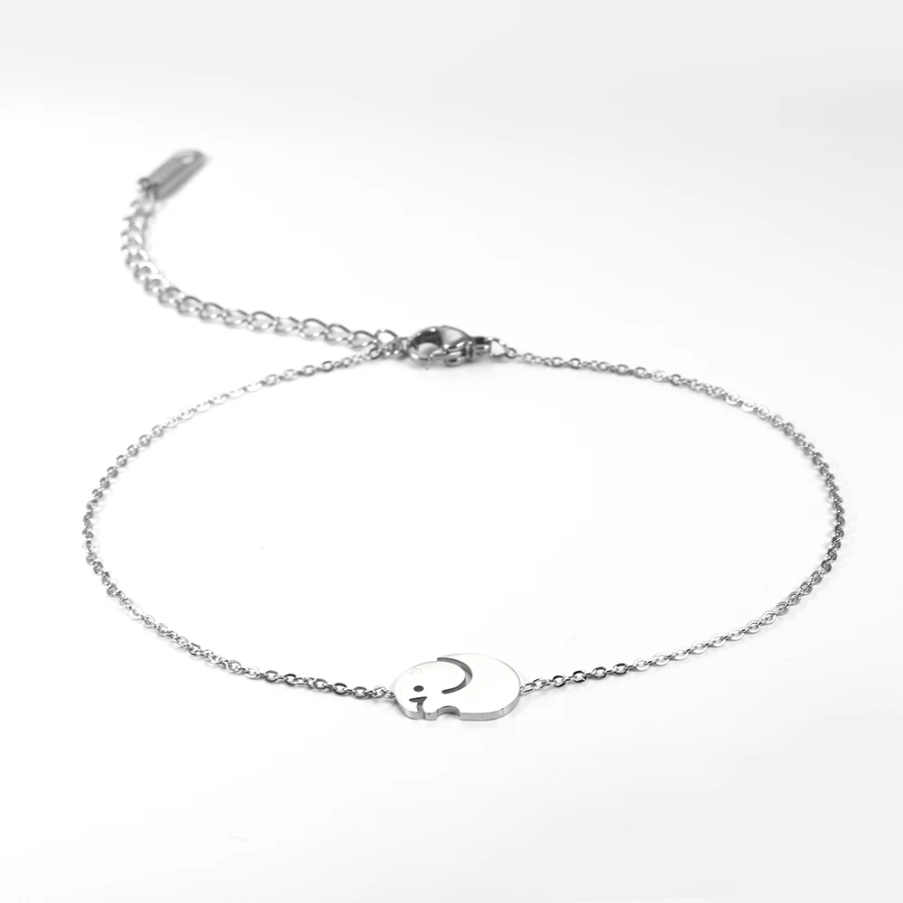 Женский ножной браслет из нержавеющей стали простой стиль маленький свежий животный женский золотой цвет