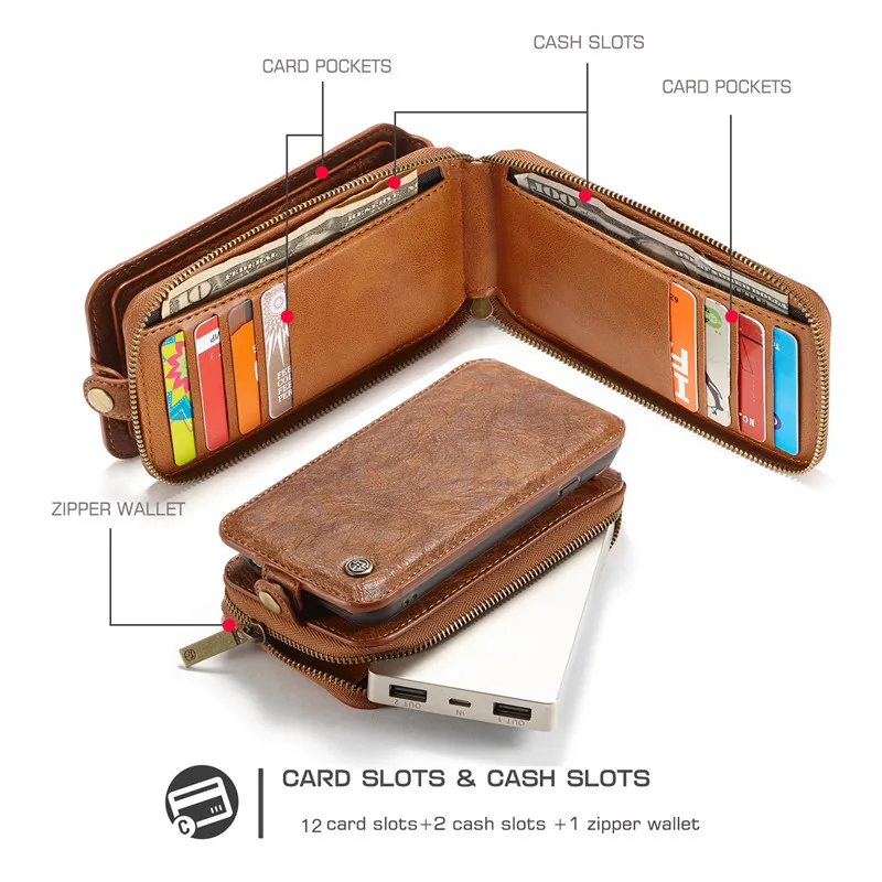 Многофункциональный чехол для телефона Apple iPhone 7 6 6s Plus 8 кошелек из натуральной