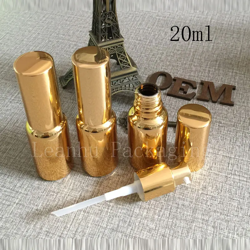 Indenter  lotion bottles wholesale 20ml bottles of imported gold Essence dispensing oil bottles , wholesale