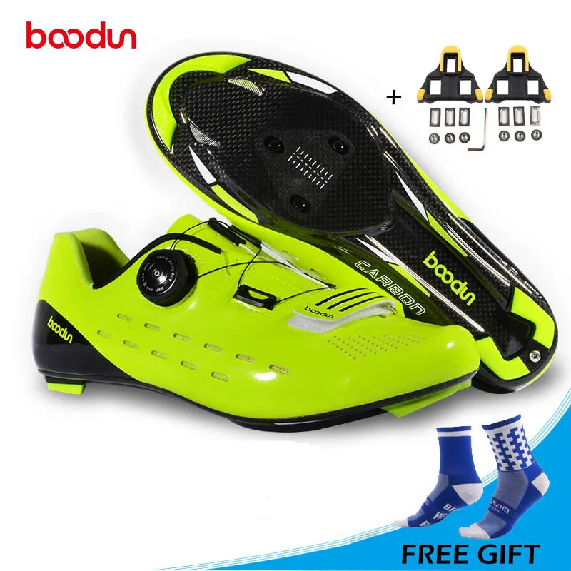 

BOODUN Ultralight Carbon Fiber Cycling Shoes Outdoor Road Bike Shoes Self-locking Breathable Bicycling Shoes Sapatos