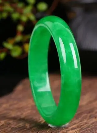 

60mm Natural Emerald Green Jadeite Jade Bangle Bracelet Handmade