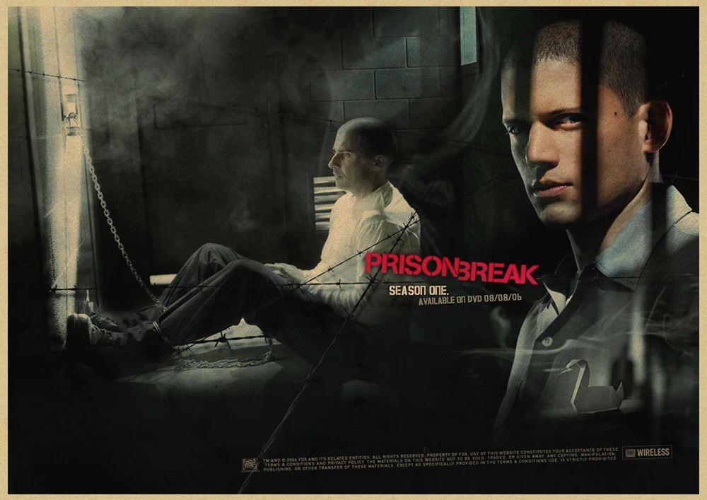Тюрьма Break Wentworth Miller Американский сериал, ВИНТАЖНЫЙ ПЛАКАТ из крафт-бумаги, рисунок, украшение дома, стикер на стену
