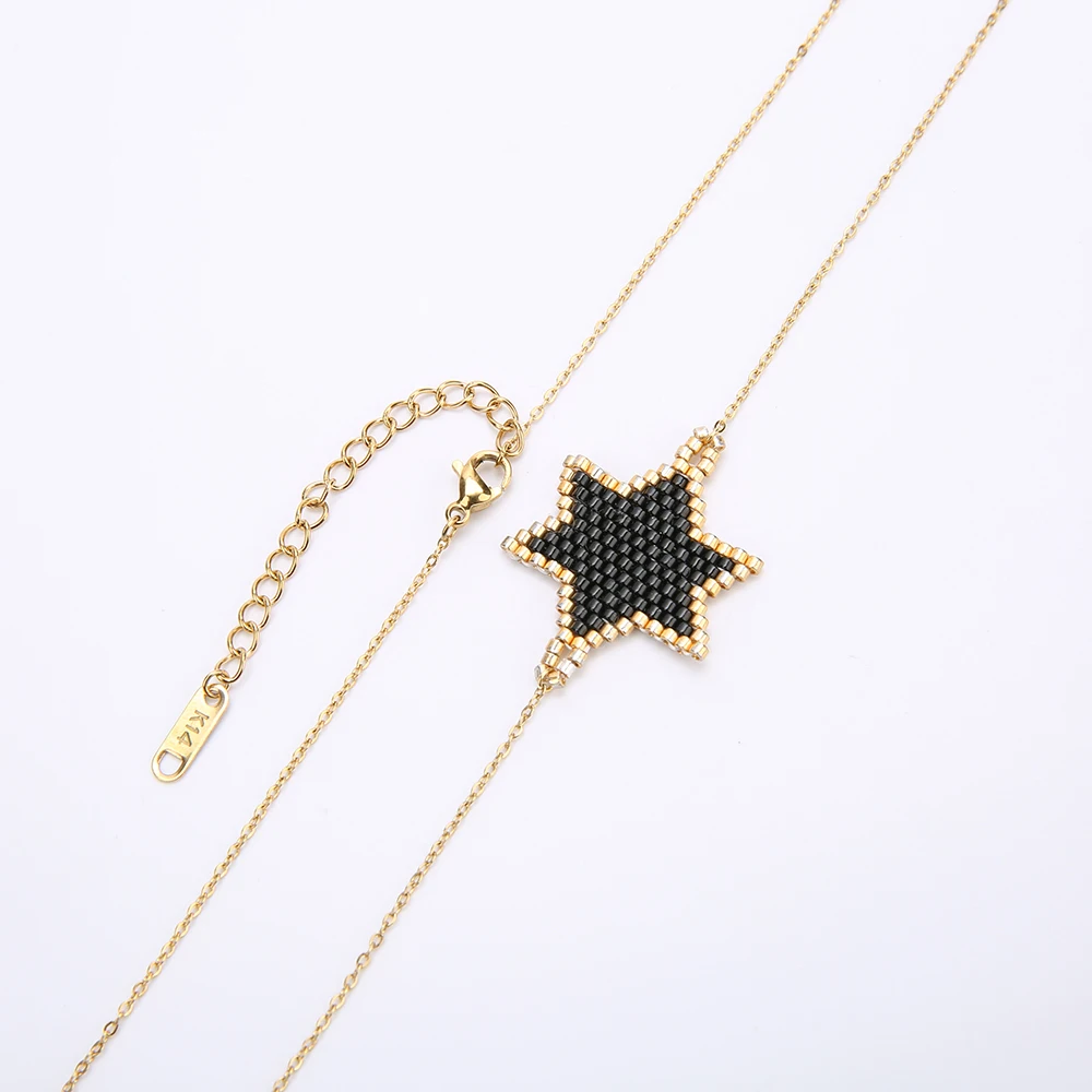 Rttooas Миюки бусины ручной работы Плетеные звезды ожерелье женское летнее