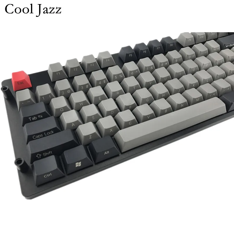 Крутая джаз черная серая Смешанная Dolch Толстая PBT 104 87 61 кепка для ключей Mac