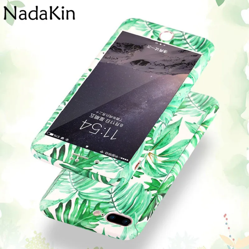 360 Degrees Hard PC Marble Phone Case for iPhone 5 5S SE 6 6S 7 8 Plus X Crystal Painting Plastic Full Body Cover Tempered Glass |