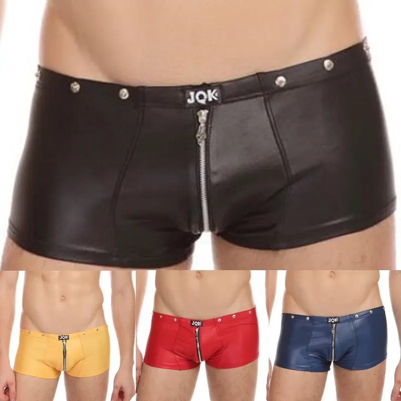 Новые сексуальные мужские боксеры нижнее бельё крутая искусственная кожа
