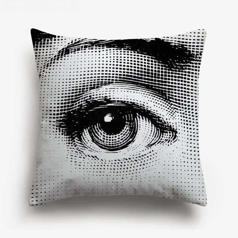Fornasetti картины Чехлы для подушек Европейский ретро Винтаж лицо глаз Чехлы для подушек диван диване декоративные Льняные Наволочки Чехол