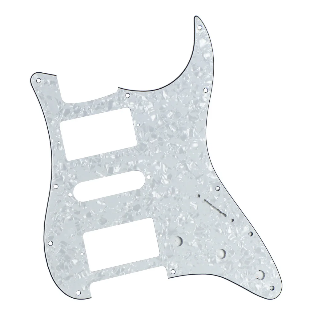 Набор из белого жемчуга 4Ply 11 отверстий для гитары Pickguard HSH и задняя пластина винты