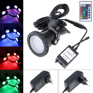 Водонепроницаемый цветной Точечный светильник с 36 светодиодами, заполнясветильник свет для водяной травы с дистанционным управлением и 16 цветами для аквариумааквариума
