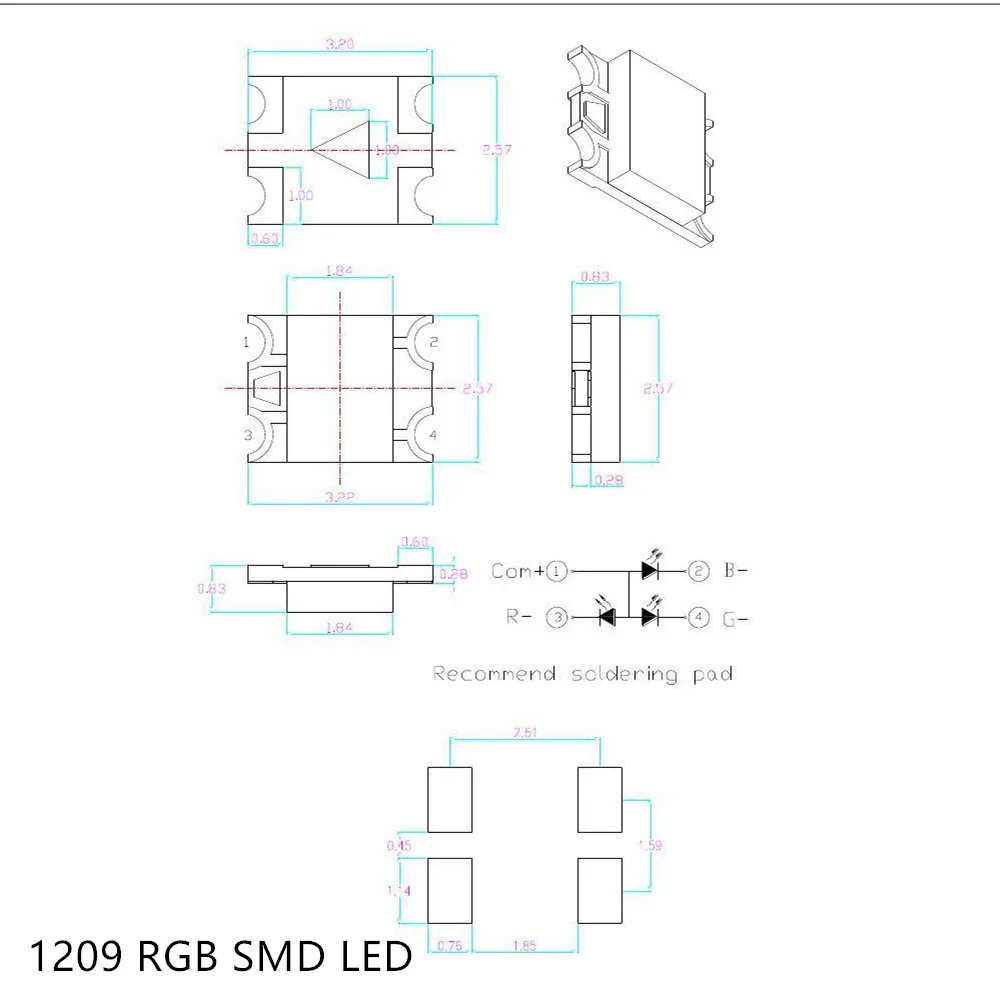 100pcs SMD светодиодный RGB лазерный диод 3528 5050 1206 2121 RGB светодиодный Alto Brilho многоцветный тока диода RGB светодиодный-диод Яркость SMD СВЕТОДИОДНЫЙ красного, зеленого и синего цвета