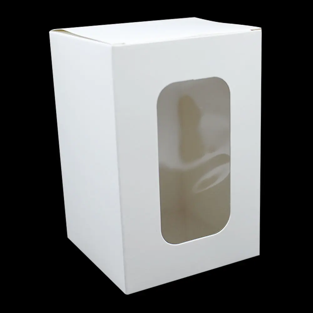 Белая картонная коробка упаковка с прозрачным окном складная Подарочная
