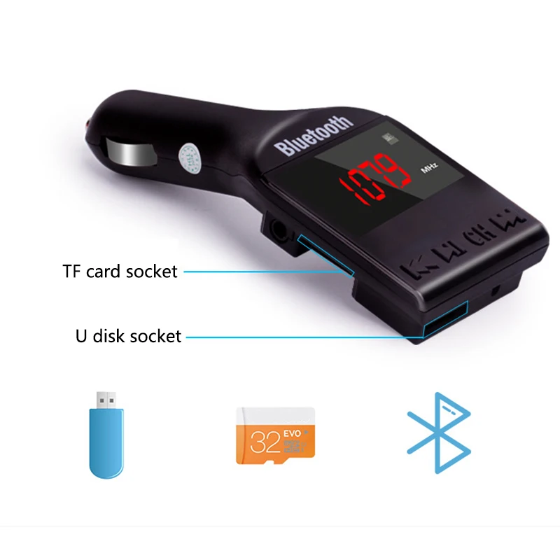Bluetooth автомобильный комплект MP3 плеер fm-передатчик Громкая связь беспроводной fm-модулятор Поддержка TF Micro SD USB воспроизведение музыки
