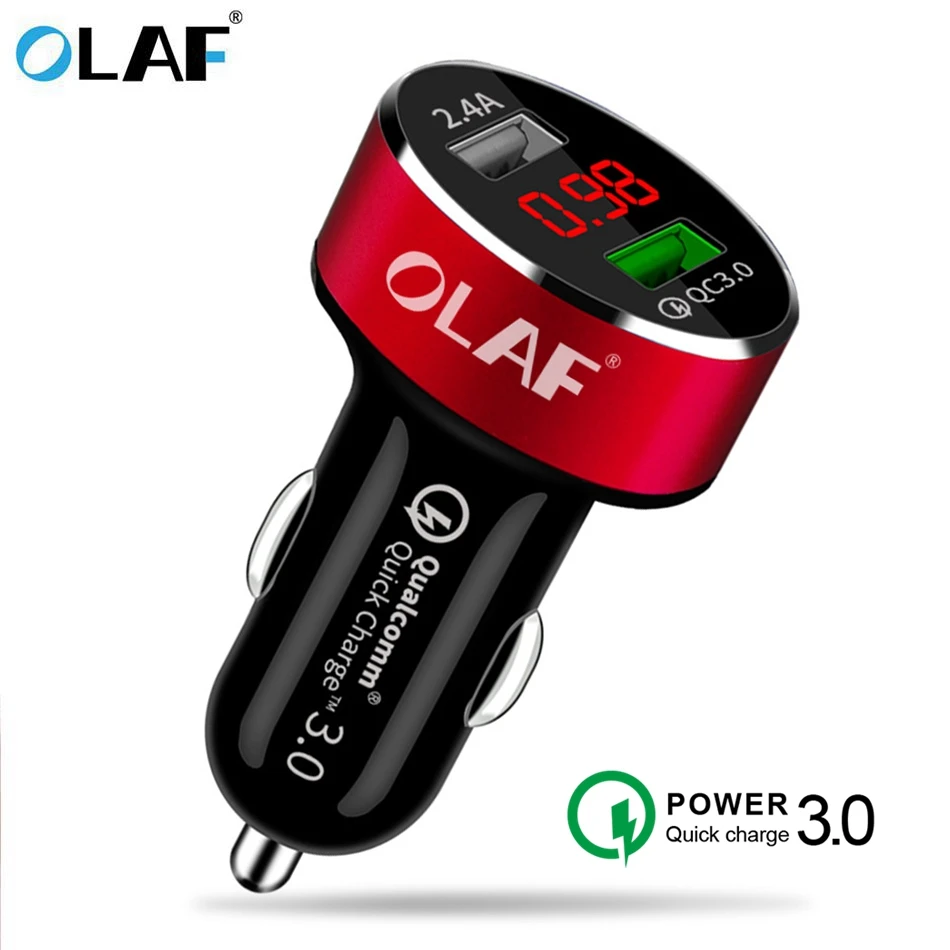 OLAF 5 в 3 А металлическое автомобильное зарядное устройство с двумя USB портами