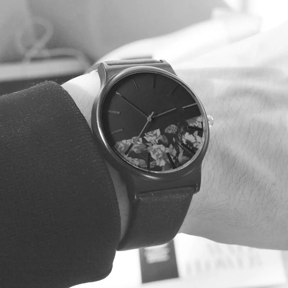 Цветочный для женщин часы Relojes Mujer имитация фарфора Ретро ремешок Мода цветок