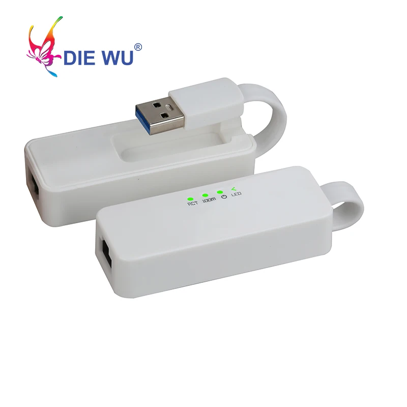 Diewu Портативный RTL8152 Chips USB 2,0 для RJ45 сетевая карта беспроводной локальной сети адаптер 10/100 Мбит/с для планшетных ПК Win 7 8 10 Vista