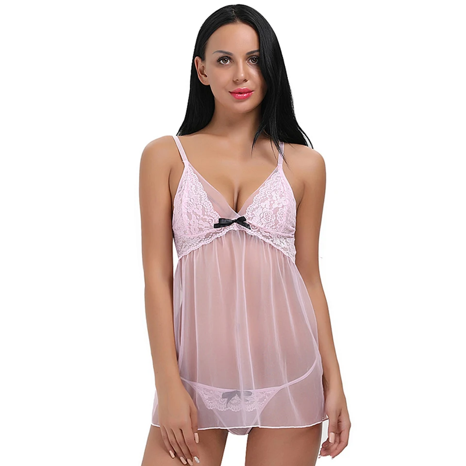 Transparent Babydoll Sexy Lingerie Erotic Plus Size Sexy Underwear Women Costumes For Sex Sleepwear Lingerie Lace Nightwear