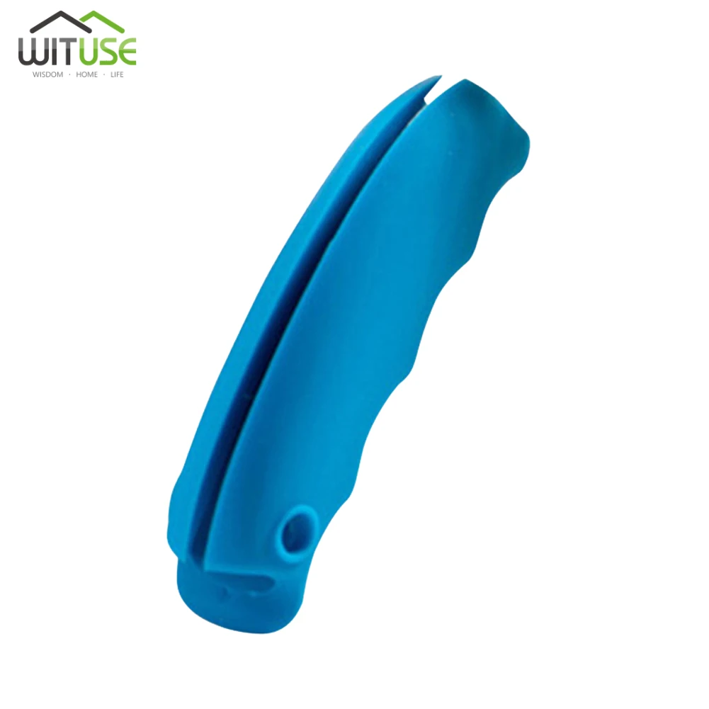 Blue Силиконовое портативное устройство для овощей, экономичная хозяйственная сумка, держатель для переноски с ручкой замочной скважины, удобная ручка, защитный ручной инструмент - Цвет: Blue
