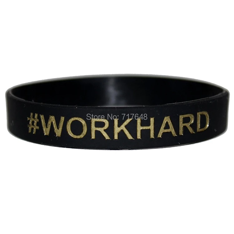 200 шт. черный с золотым ремешком оставайтесь скромным силиконовые браслеты