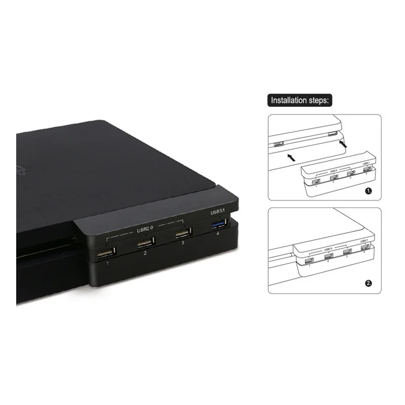Тонкий кулер для PS4 с USB внешним 3 Fan Super Turbo + Slim 4 порта концентратор адаптер консоль