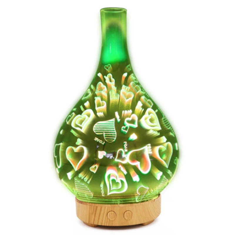 Ultrasonic Air Humidifier 3D Heart Led Night Light Essential Oil Aroma Diffuser Aromatherapy Machine Moistener Atomizer Us Plu | Бытовая