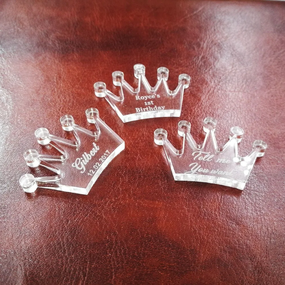 50 шт. Персонализированная прозрачная Корона изготовленная на заказ акриловая