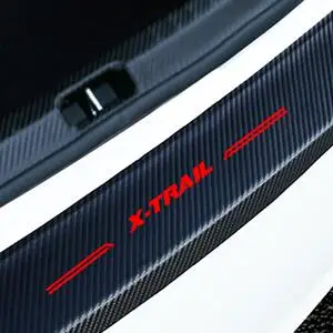 Red Для nissan x trail x-trail t32 автомобильные аксессуары углеродное волокно PU ВНУТРЕННИЙ Задний бампер защитная пластина Накладка - Цвет: Red