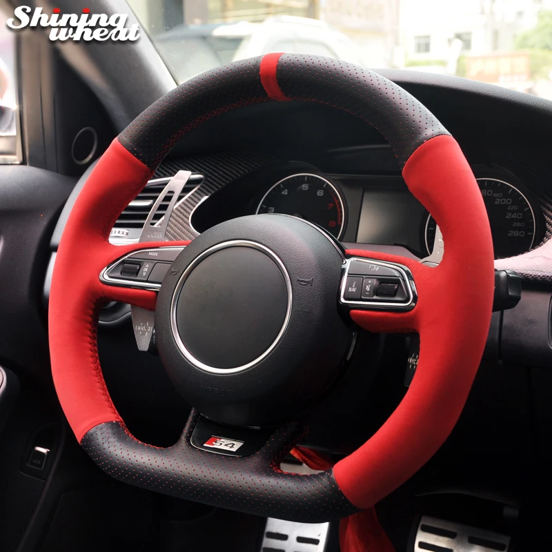 Ручная работа черная кожа красная замша искусственная для Audi RS4 RS5 S5 2012 2016 SQ5 S4 2013
