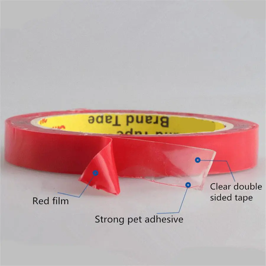 

6mm-20mm Clear Double Sided Acrylic Adhesive Tape Strong PET Tape Transparent No Trace Car Auto Decals Decoration
