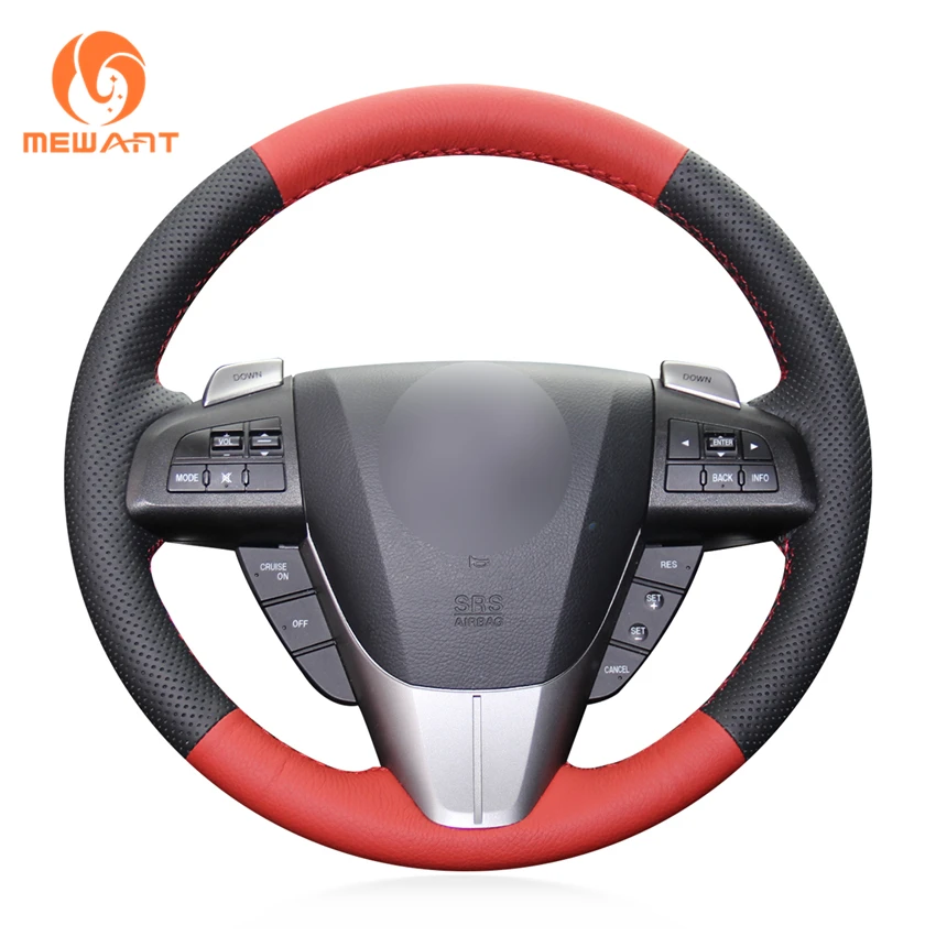 MEWANT черный чехол рулевого колеса автомобиля из натуральной кожи для Mazda 3 Axela 2010 2013